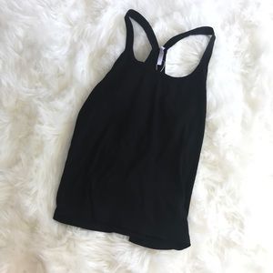 Zara | Ribbed Textured Black Tank